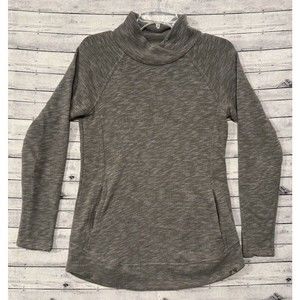 prAna Womens Calexa Tunic Sweater Sz XS Heather Green Pullover Active Pockets